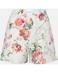 The Attico - Floral Cotton Poplin Shorts - Lyst