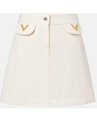 Valentino - Vgold Denim Skirt - Lyst