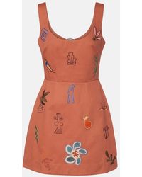 ALÉMAIS - Besticktes Minikleid Dusty Aus Baumwolle - Lyst