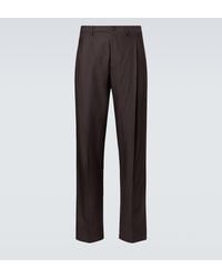 Giorgio Armani - Wool, Abaca, And Silk Wide-Leg Pants - Lyst