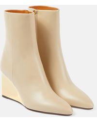 Chloé - Rebecca Leather Wedge Ankle Boots - Lyst