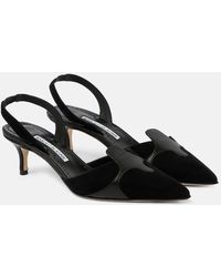 Manolo Blahnik - Poligleto 50 Suede Slingback Pumps - Lyst