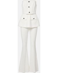 Self-Portrait - Strapless Crepe Jumpsuit - Lyst