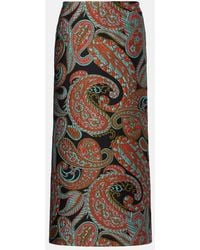 Etro - Paisley Jacquard Midi Skirt - Lyst