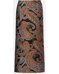 Etro - Paisley Jacquard Midi Skirt - Lyst