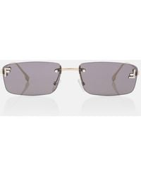 Fendi - First Crystal Rectangular Sunglasses - Lyst