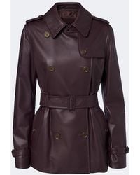 Burberry - Leather Trench Coat - Lyst