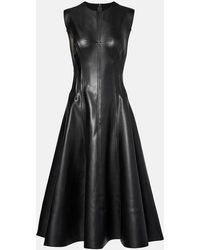 Norma Kamali - Midikleid Grace Aus Lederimitat - Lyst