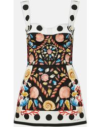 Dolce & Gabbana - Capri Printed Cotton Corset Dress - Lyst