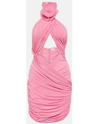 Magda Butrym - Floral-Applique Silk-Blend Minidress - Lyst