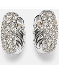 David Yurman - Orecchini A Cerchio Dy Mercer Micro Con Diamanti - Lyst