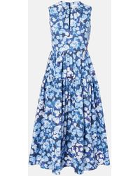 Erdem - Floral-Applique Ruffled Cotton Cocktail Dress - Lyst
