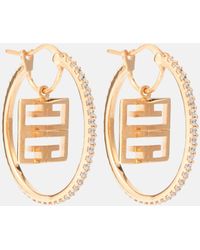 Givenchy - 4g Crystal-embellished Hoop Earrings - Lyst