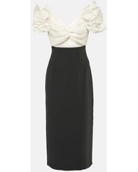 Costarellos - Ziselle Cutout Lurex And Crepe Midi Dress - Lyst