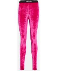 Tom Ford - Logo Velvet leggings - Lyst