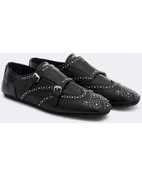 Fendi - Studded Leather Monk Strap Shoes - Lyst