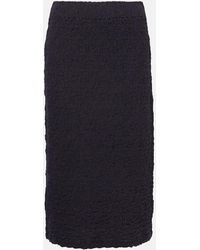 Vince - Smocked Cotton-Blend Midi Skirt - Lyst