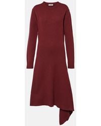 Jil Sander - Asymmetric Wool Midi Dress - Lyst