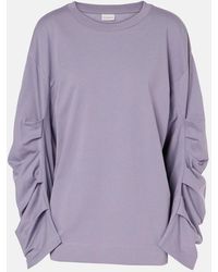 Dries Van Noten - Ruched Cotton Jersey Sweatshirt - Lyst