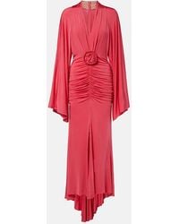 Blumarine - Floral-Applique Ruched Gown - Lyst