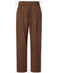 Brunello Cucinelli - Monili Cotton-Blend Straight Pants - Lyst