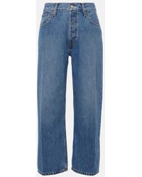 RE/DONE - Loose Crop High-rise Straight Jeans - Lyst