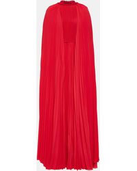 Balenciaga - Caped Pleated Gown - Lyst