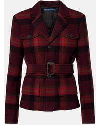Polo Ralph Lauren - Blazer En Tweed De Laine Melangee A Carreaux - Lyst