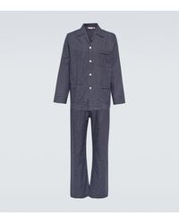 Uomo Abbigliamento da Nightwear e sleepwear da Completo pigiama Braemar in cotoneDerek Rose in Cotone da Uomo colore Blu 