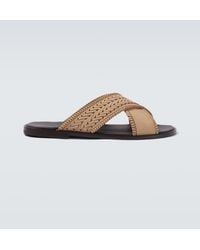 Manolo Blahnik - Tex Suede Sandals - Lyst