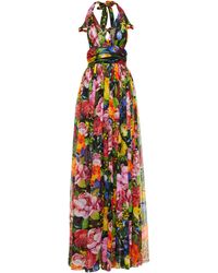 Dolce & Gabbana Vestido largo de seda floral - Multicolor