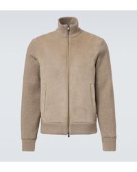 Agnona - Cashmere And Suede Bomber Jacket - Lyst