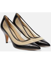 KHAITE - River Leather And Mesh Pumps - Lyst