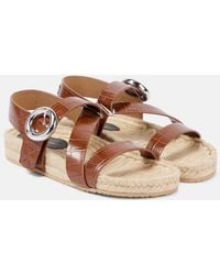 Stella McCartney - Gaia S-Wave Leather Espadrille Sandals - Lyst