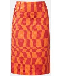 Dries Van Noten - Satin Jacquard Midi Skirt - Lyst