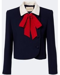 Valentino Garavani - Tie-Neck Virgin Wool Jacket - Lyst