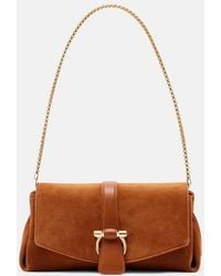 Ferragamo - Flap Small Suede Shoulder Bag - Lyst