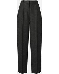 TOTEME - High-Rise Flannel Wide-Leg Pants - Lyst