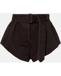 Magda Butrym - Belted Cotton Canvas Shorts - Lyst