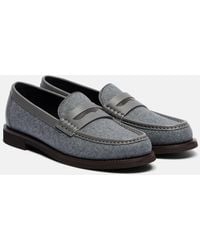 Brunello Cucinelli - Loafers Monili Mit Leder - Lyst