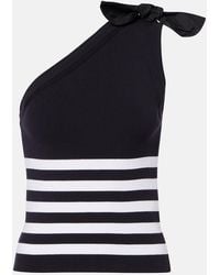 Patou - Striped One-Shoulder Cotton-Blend Top - Lyst