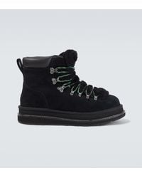 Sacai - X Ugg Suede And Shearling Hiking Boots - Lyst