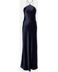 STAUD - Cadence Halterneck Satin Slip Dress - Lyst