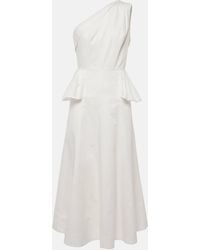 Roland Mouret - One-Shoulder Cotton Poplin Midi Dress - Lyst