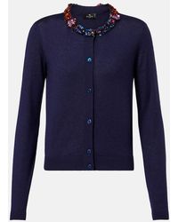 Etro - Embellished Silk And Cashmere Cardigan - Lyst