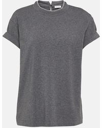 Brunello Cucinelli - T-Shirt aus einem Baumwollgemisch - Lyst
