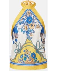 Gucci - Printed Silk Twill Top - Lyst