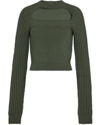 Loewe Jersey de lana acanalado con aberturas - Verde