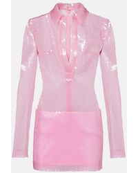 David Koma - Sequined Polo Dress - Lyst