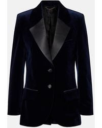 Victoria Beckham - Cotton-Blend Velvet Blazer - Lyst